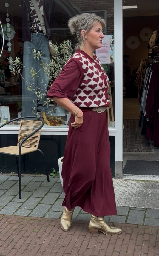BINDI Jersey rok Bordeaux