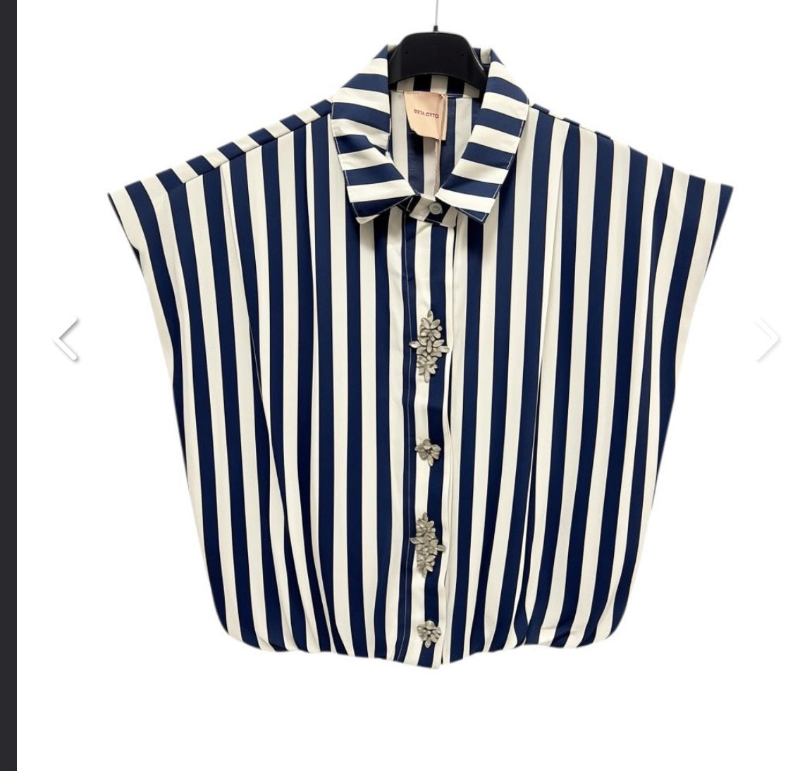 Blouse streep navy/wit