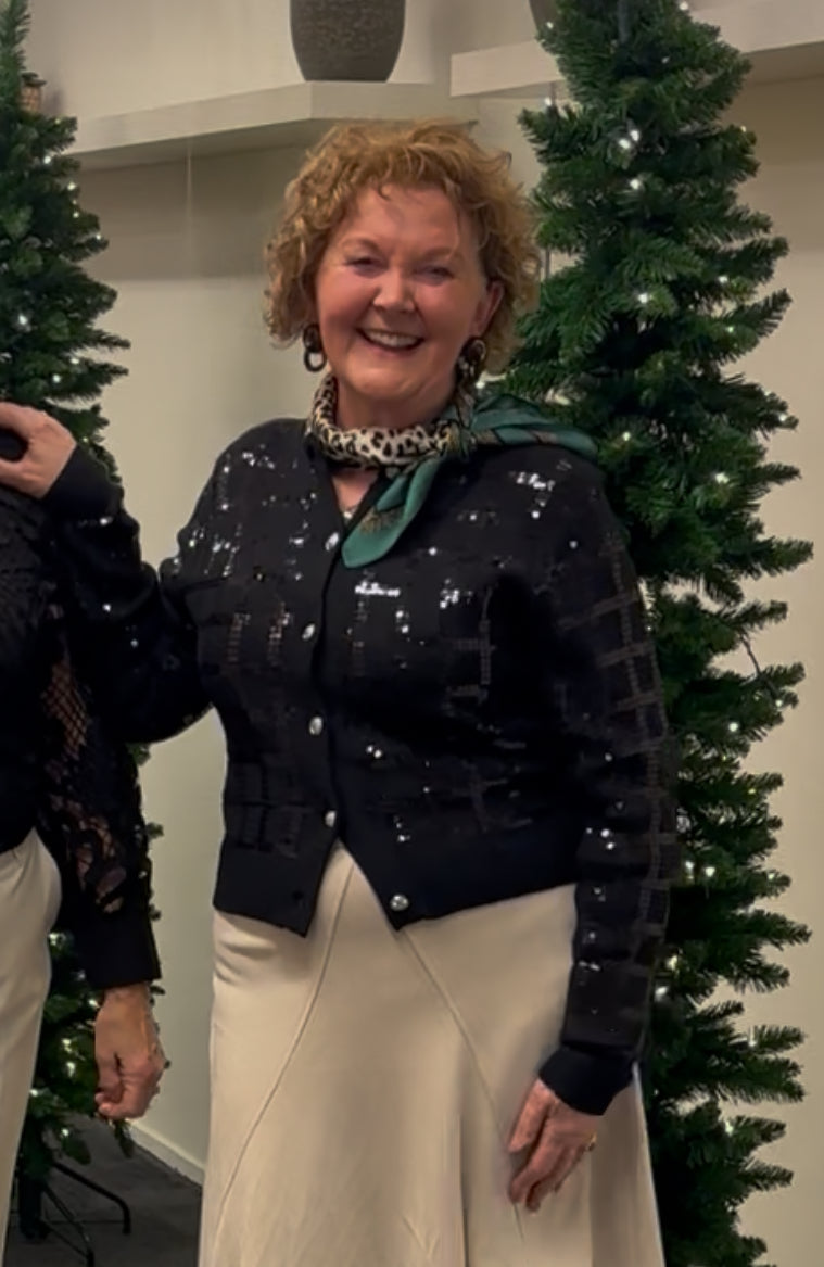 Morgan vest zwart pailetten