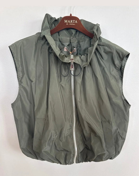 Bomber hes/ mouwloos vest groen