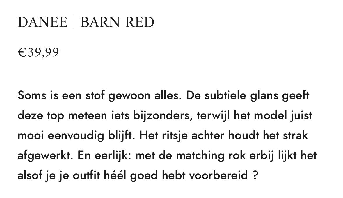 Ivy Beau top Danee barn red