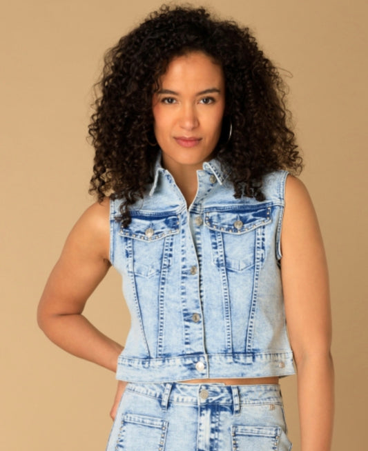 Ivy Beau kort denim / spijker gilet