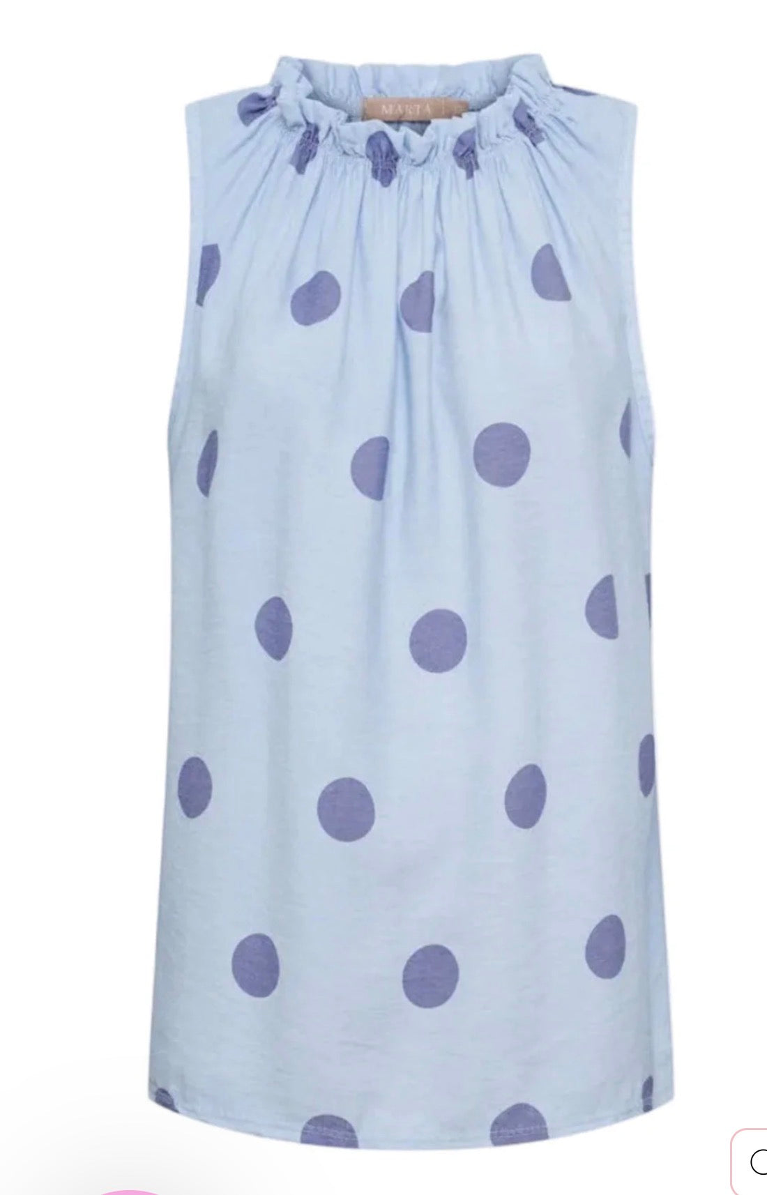 MARTA top lichtblauw dot