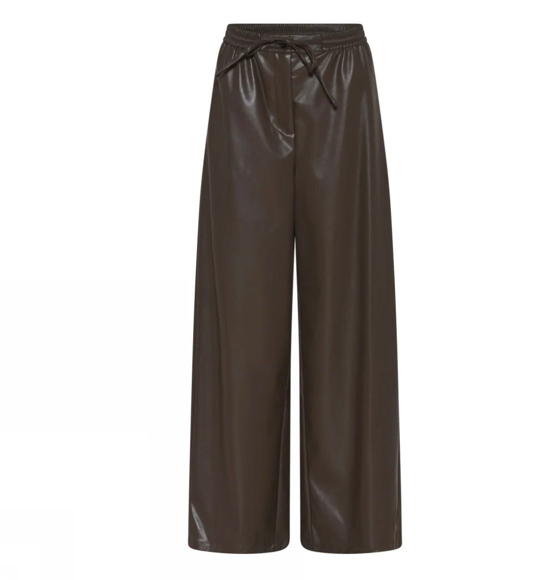 Soulmate leatherlook broek bruin
