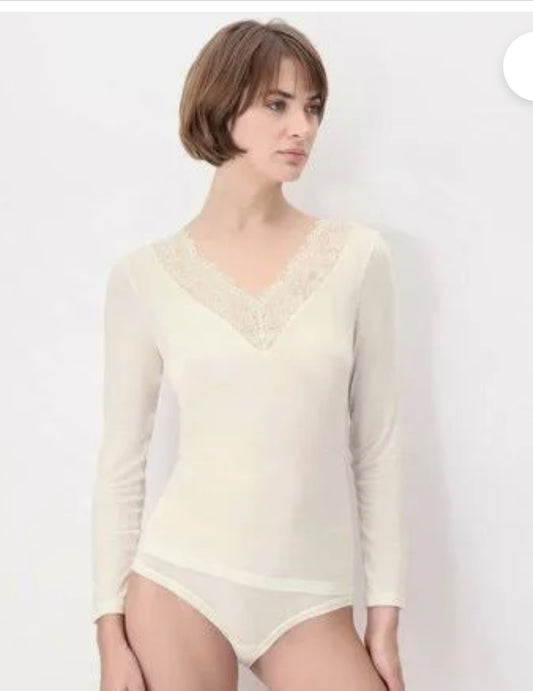 OROBLU longsleeve cashmere lace offwhite