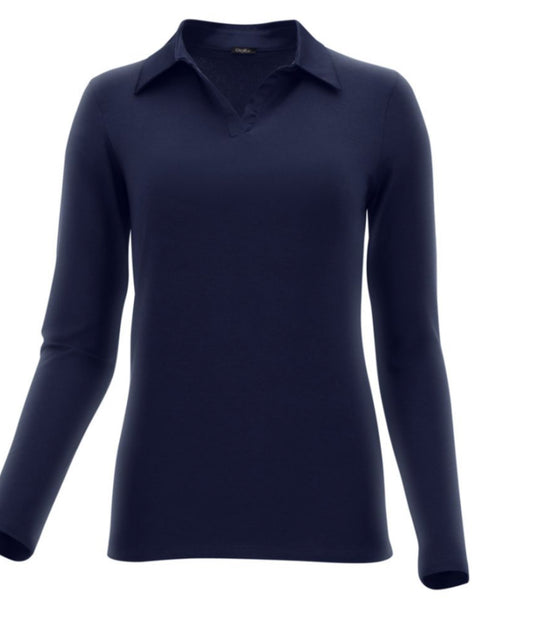 OROBLU long sleeve cotton zand polokraag