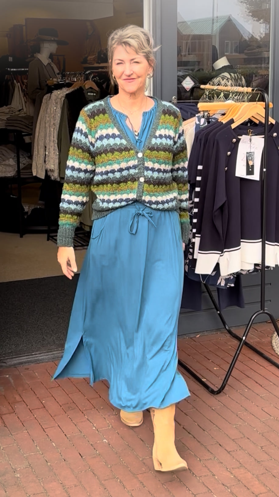 BINDI Jersey rok petrol