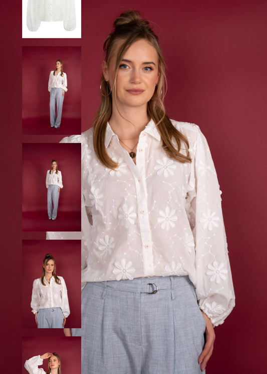 Icnk blouse wit flower