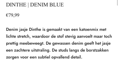 Ivy Beau jeans jas Dinthe
